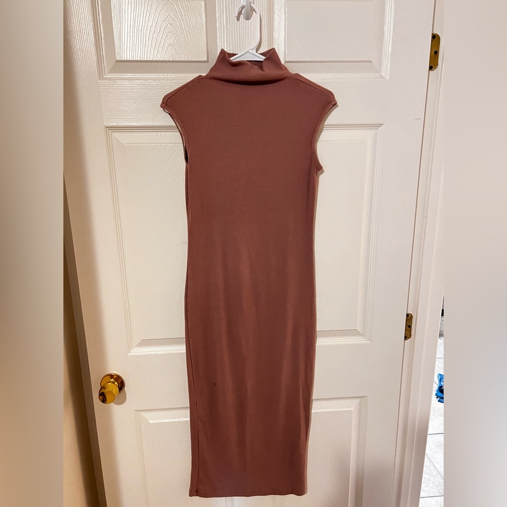 Purple turtle neck dress for women, size S